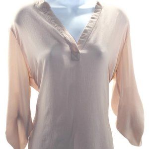 Rue21 Light Pink 3/4 Sleeve V-Neck Blouse Size L